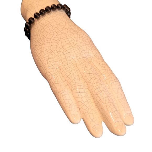 High Gloss Genuine Onyx Beads Stretch Bracelet 8mm Natural Stone Gemstone - Picture 4 of 4